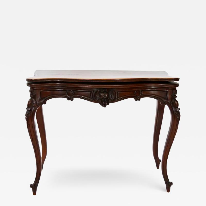 19th Century Napoleon III Mahogany Console Game Table