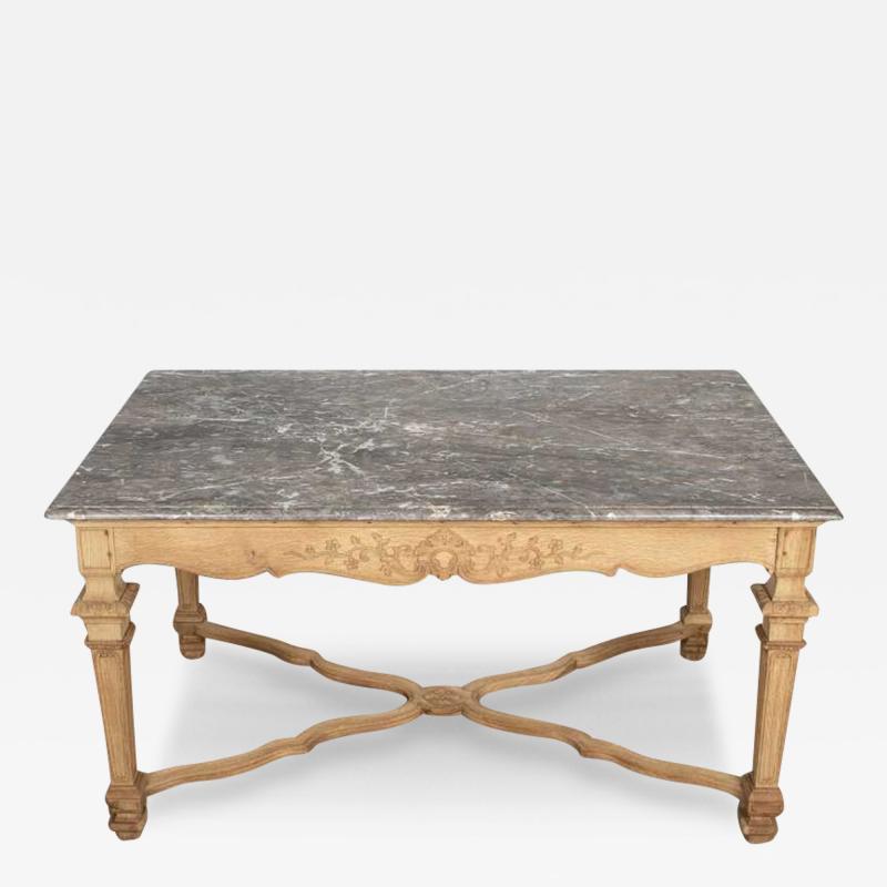 19th Century Oak and Marble Centre Table