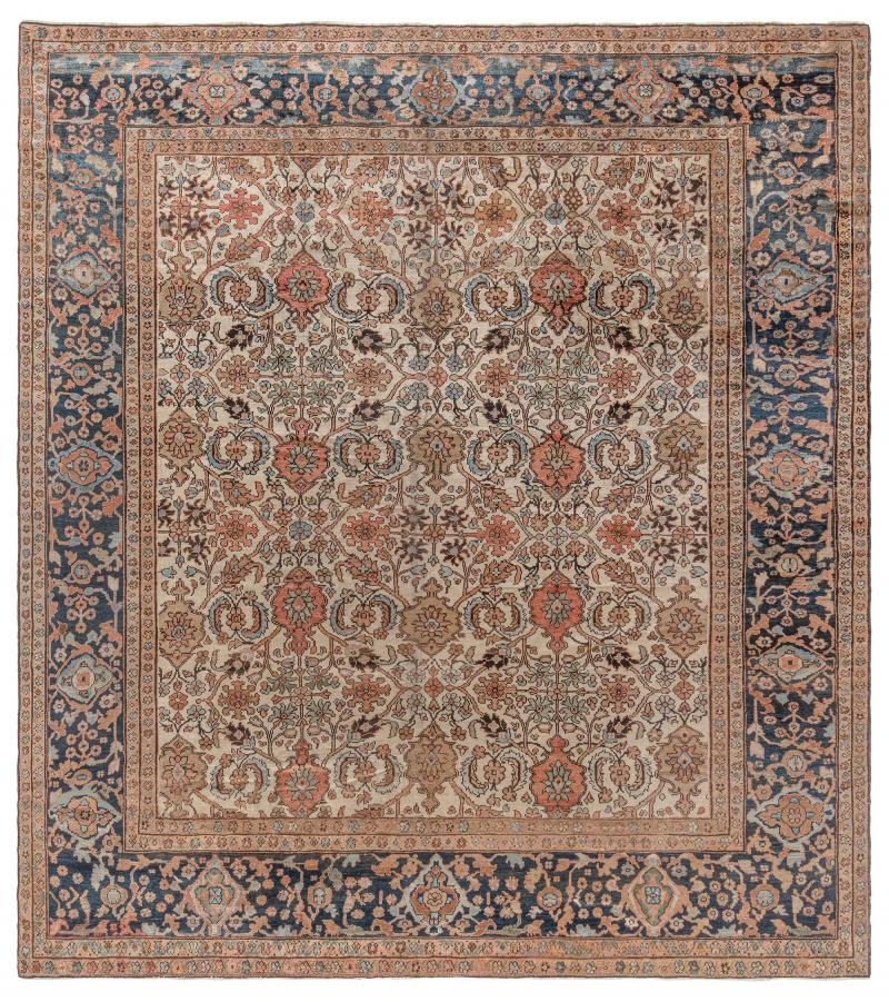 19th Century Persian Sultanabad Hand Knotted Wool Rug