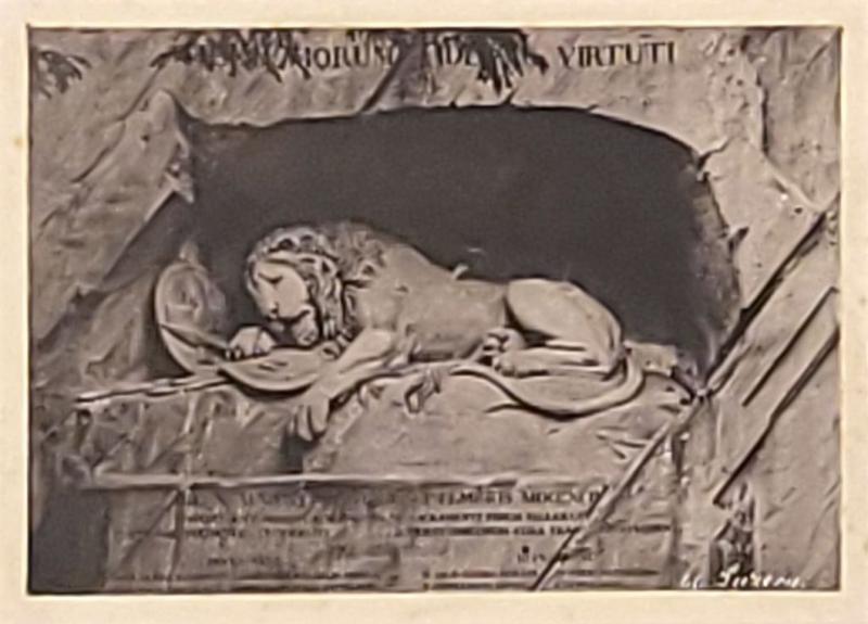 19th Century Photograph of the Lion of Lucerne