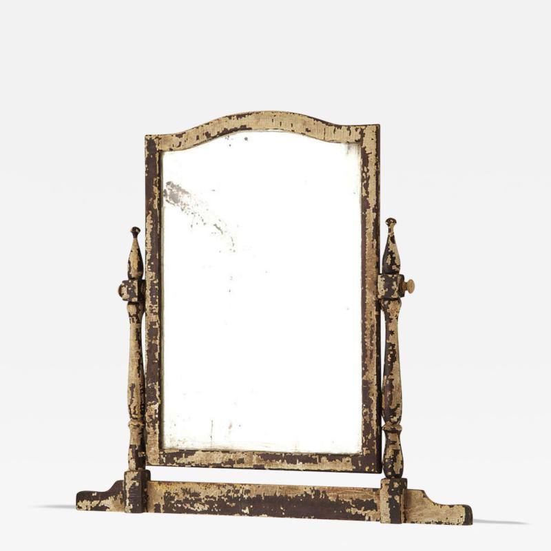 19th Century Pivoting White Painted Mirror