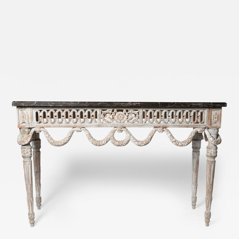 19th Century Provencal Louis XVI Console with Portoro Marble Top