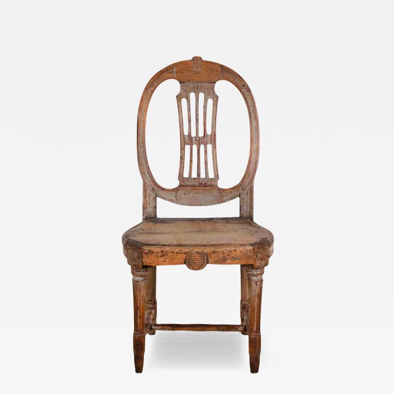 19th Century Provincial Gustavian Chair in Original Paint