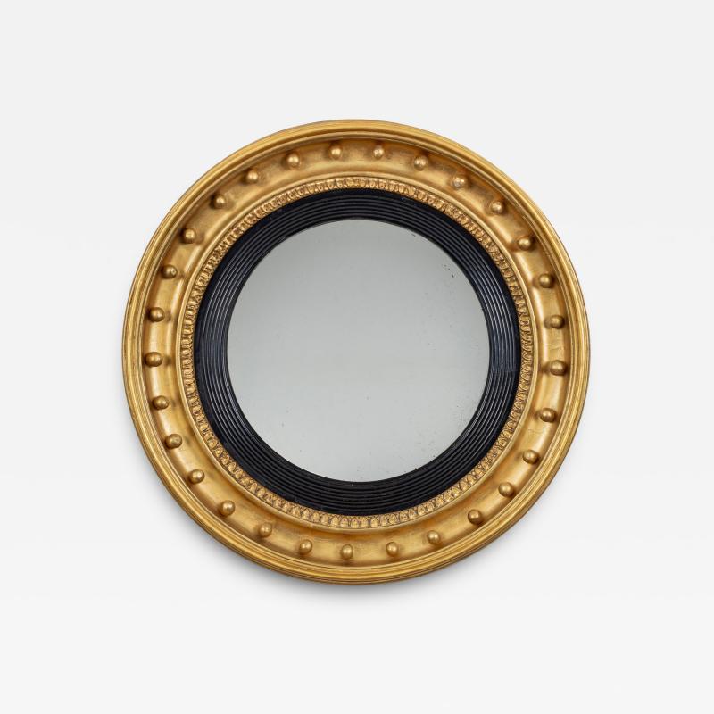 19th Century Regency Giltwood Convex Mirror