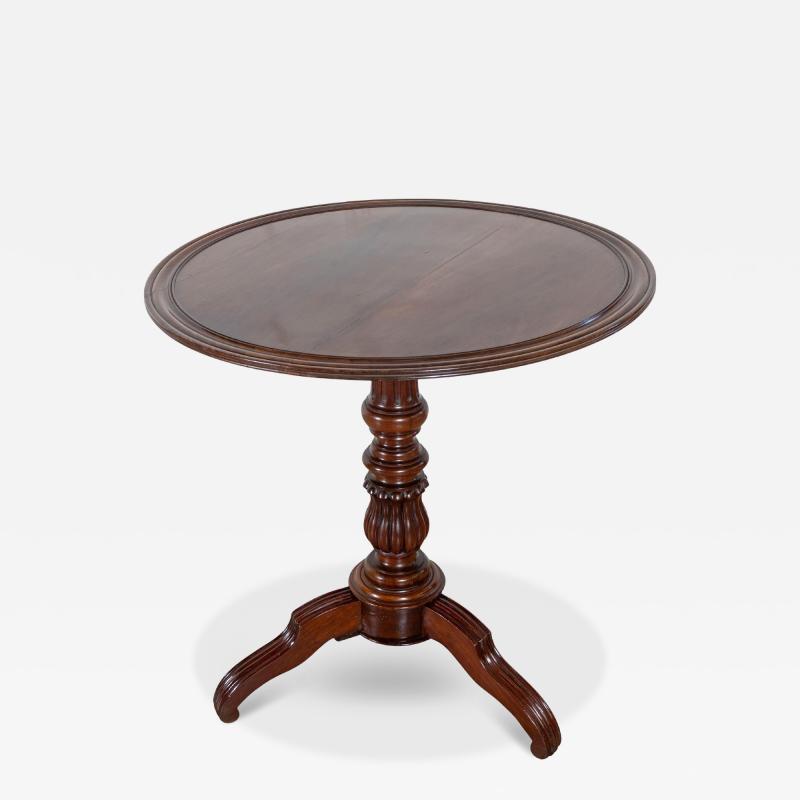19th Century Round Mahogany Tilt Top Pedestal Table
