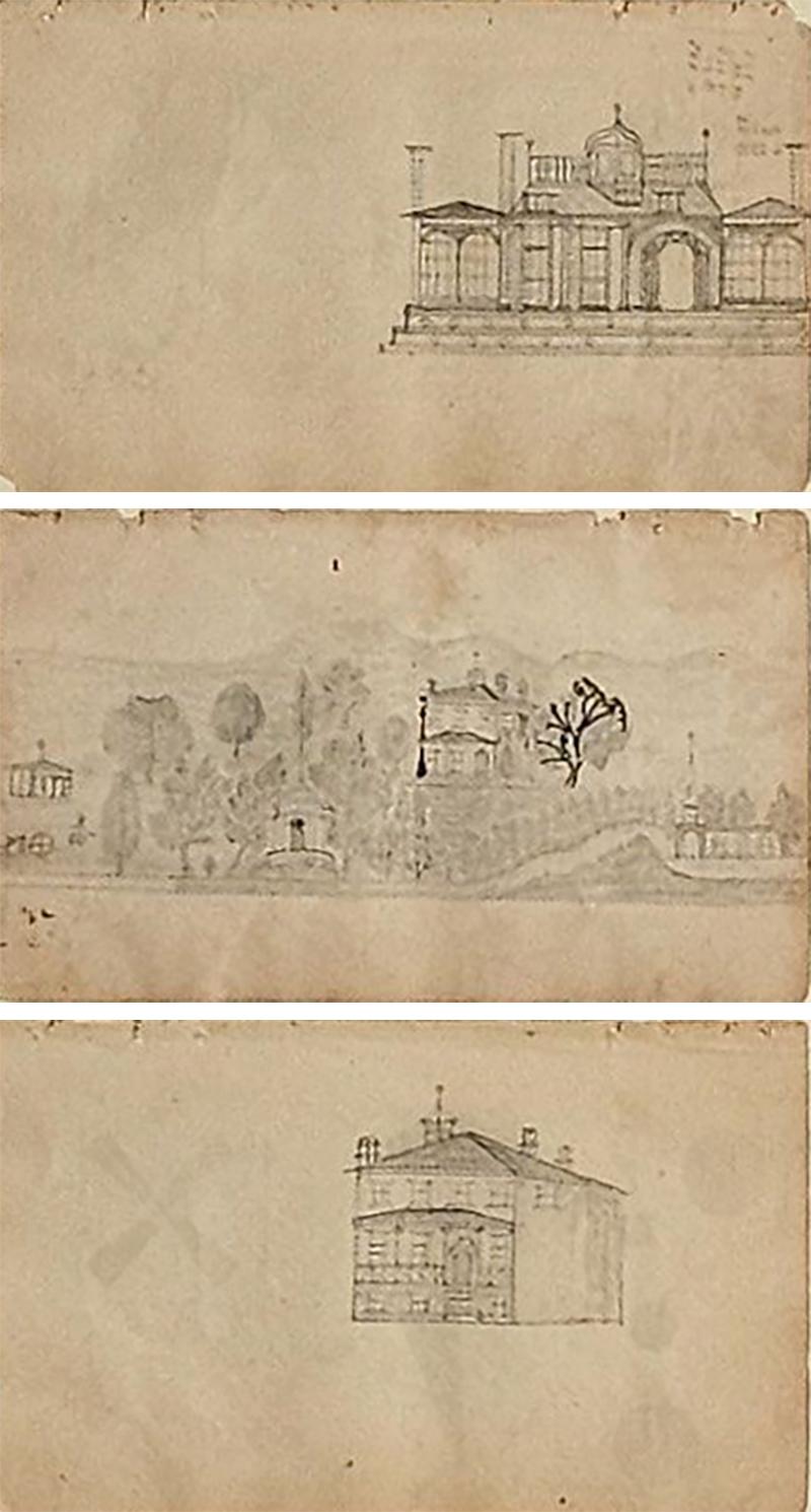 19th Century Sketches of Buildings U S A 