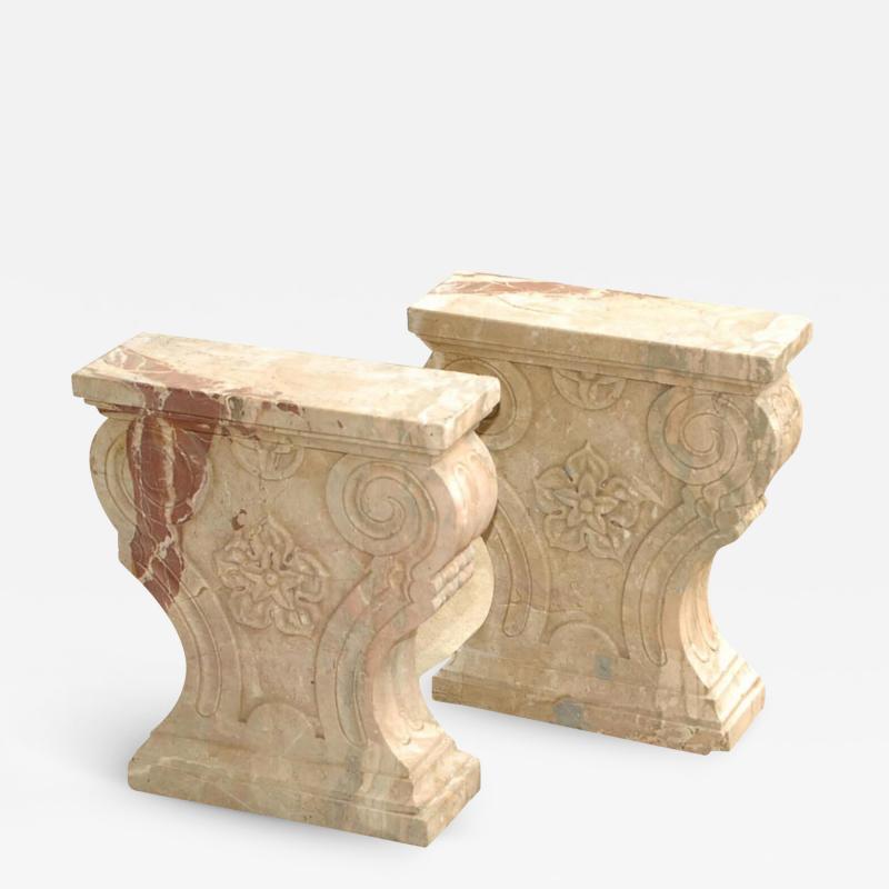 19th Century Southern Italian Antique Marble Pedestals A Pair