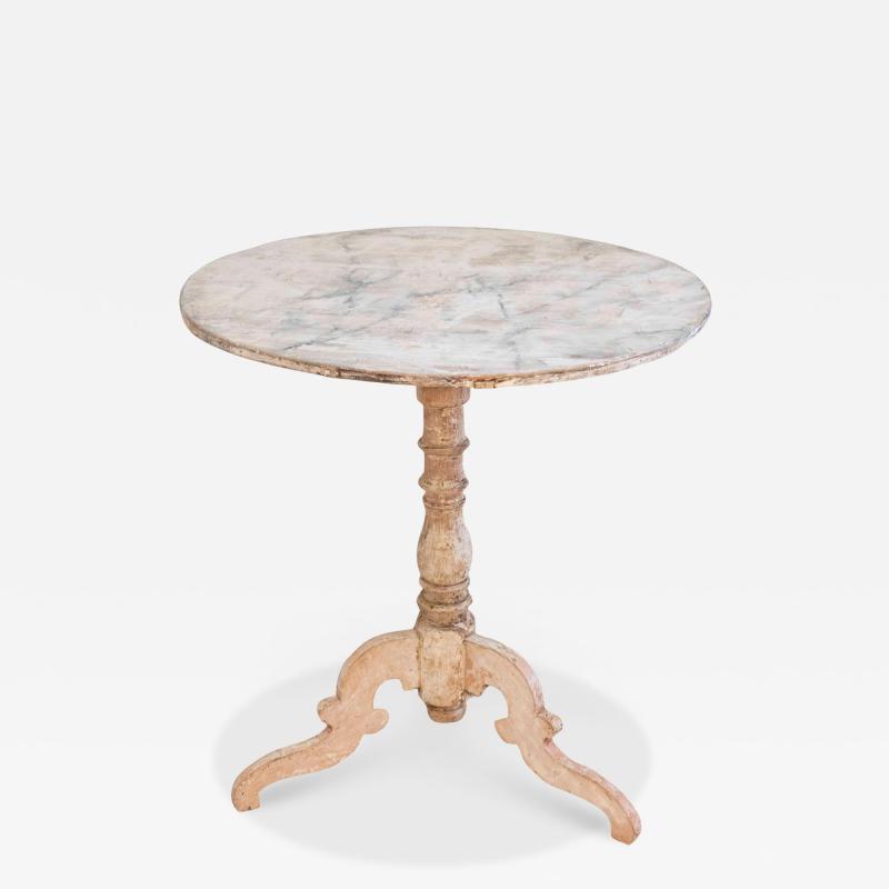 19th Century Swedish Gustavian Round Tilt Top Table in Painted Finish Circa 185
