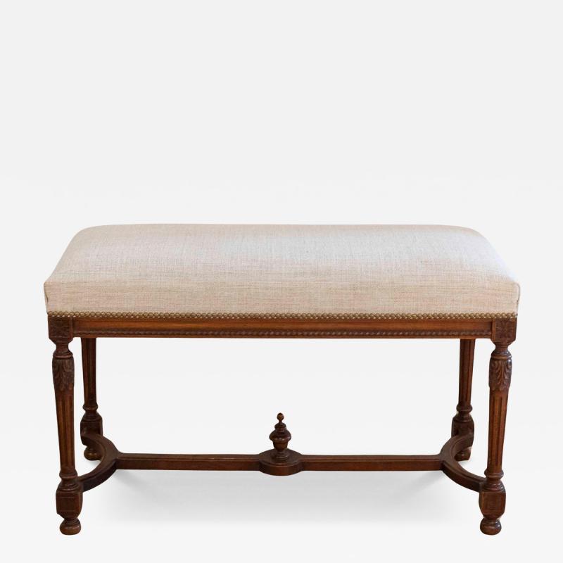 19th Century Swedish Neoclassical Bench with Upholstered Seat