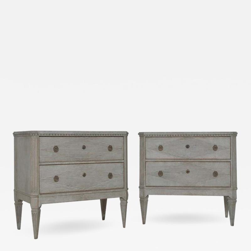 19th Century Swedish Pair Of Gustavian Style Bedside Chests