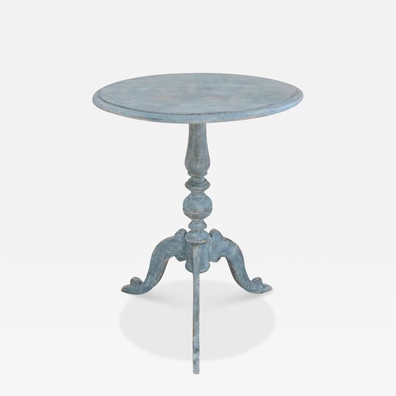 19th Century Swedish Tripod Oval Table in Original Painted Finish