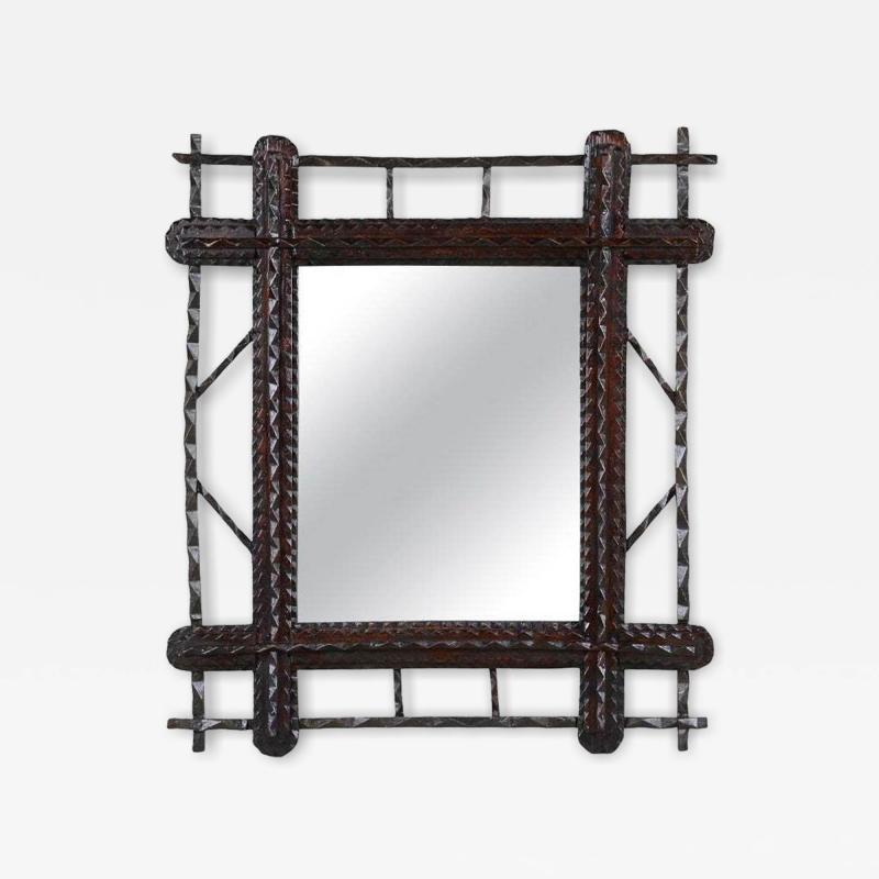 19th Century Tramp Art Wall Mirror Austria circa 1860