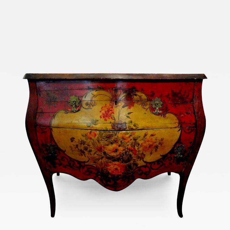 19th Century Venetian Painted Commode Or Chest