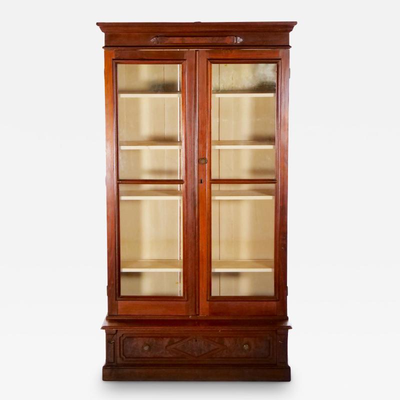 19th Century Victorian Style Two Door Bookcase Cabinet