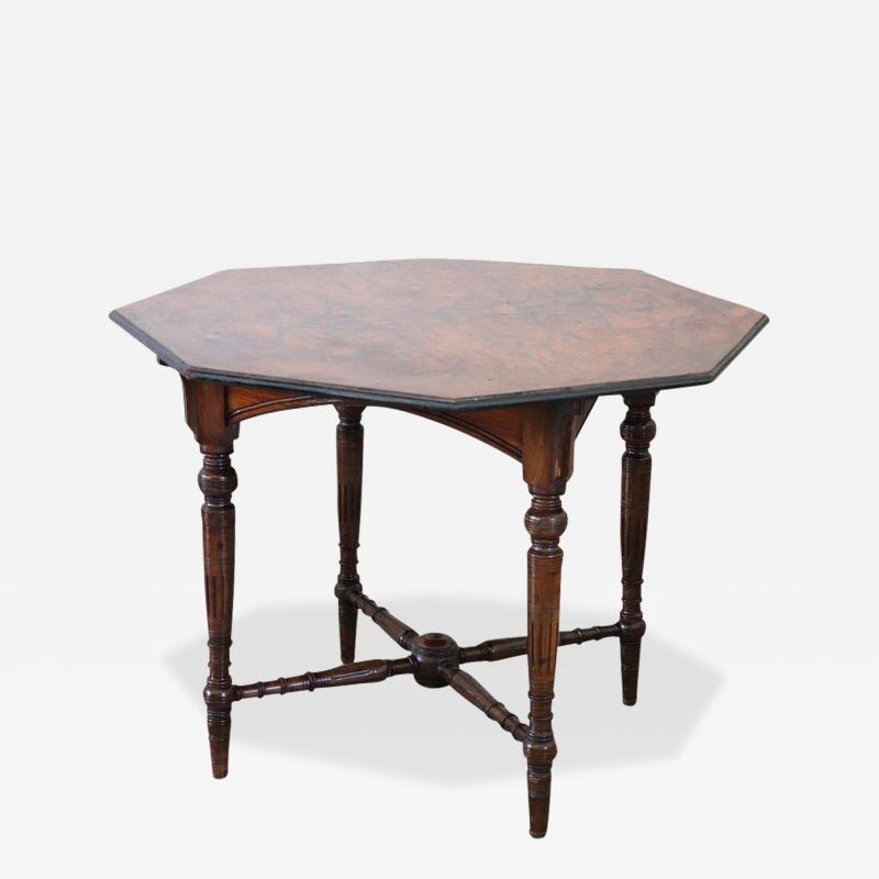 19th Century Walnut Antique Octagonal Coffee Table