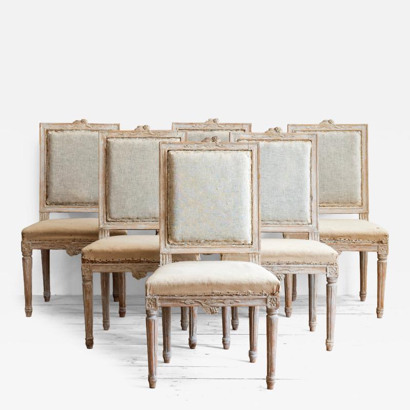 19th c Six Gustavian Chairs