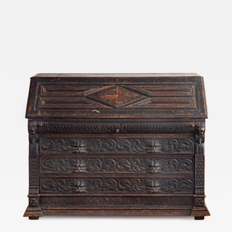 19th c Slant Top Secretary