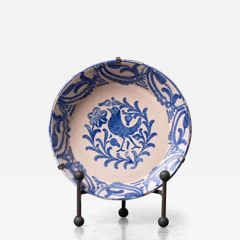 19th c Spanish Blue and White Fajalauza Lebrillo Bowl from Granada