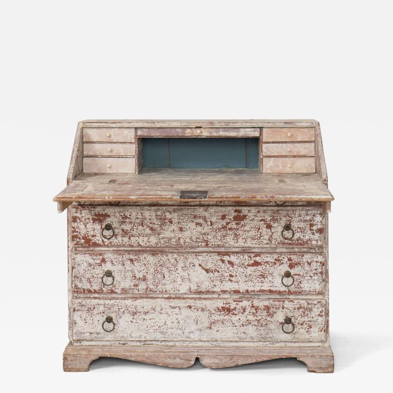 19th c Swedish Bureau Desk Secreatry in Original Paint