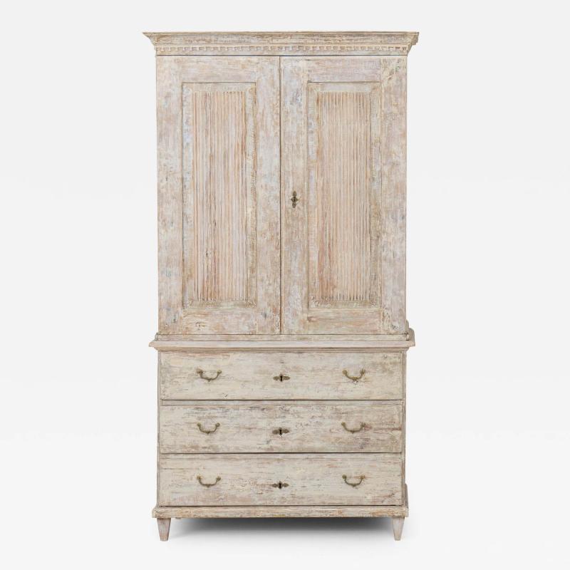 19th c Swedish Gustavian Period Cabinet in Original Paint