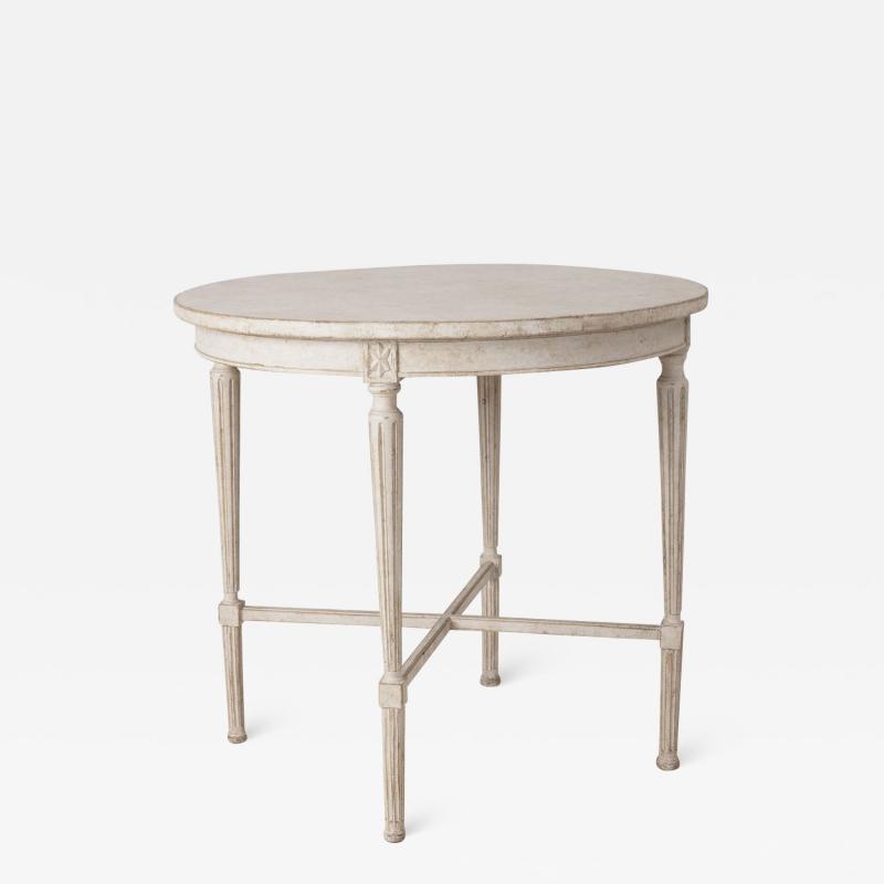 19th c Swedish Late Gustavian Style Painted Round Table