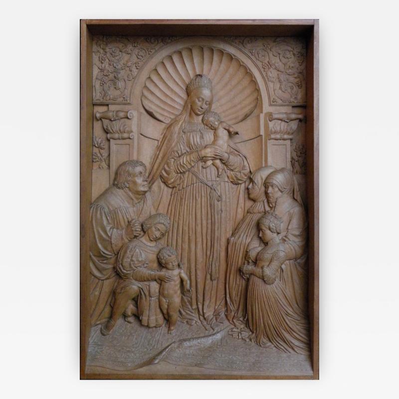 19th century Bas Relief by Peter Nocker after Hans Holbeins Darmstadter Madonna