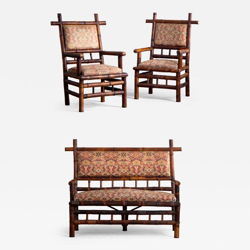 19th century French bamboo Garden Set