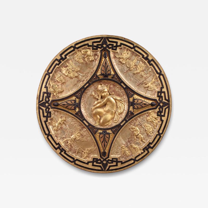 19th century gilded wooden shield signed F Barbedienne Paris