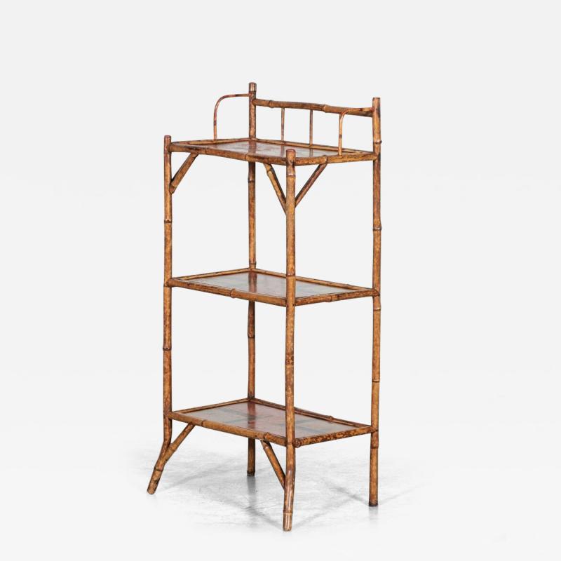 19thC Bamboo Chinoiserie Etagere