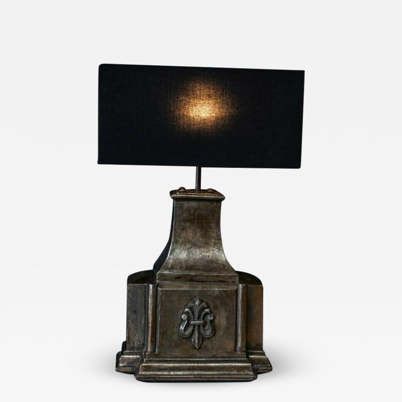 19thC English Cast Iron Rainwater Hopper Table Lamps