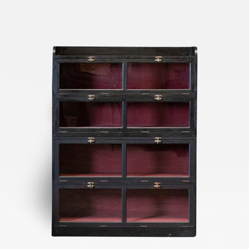 19thC English Ebonised Oak Drapers Shop fitters Cabinet