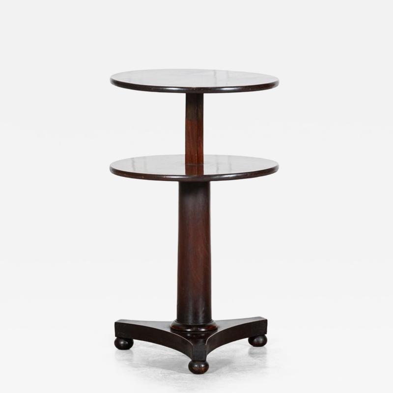 19thC English Mahogany Dumbwaiter Side Table