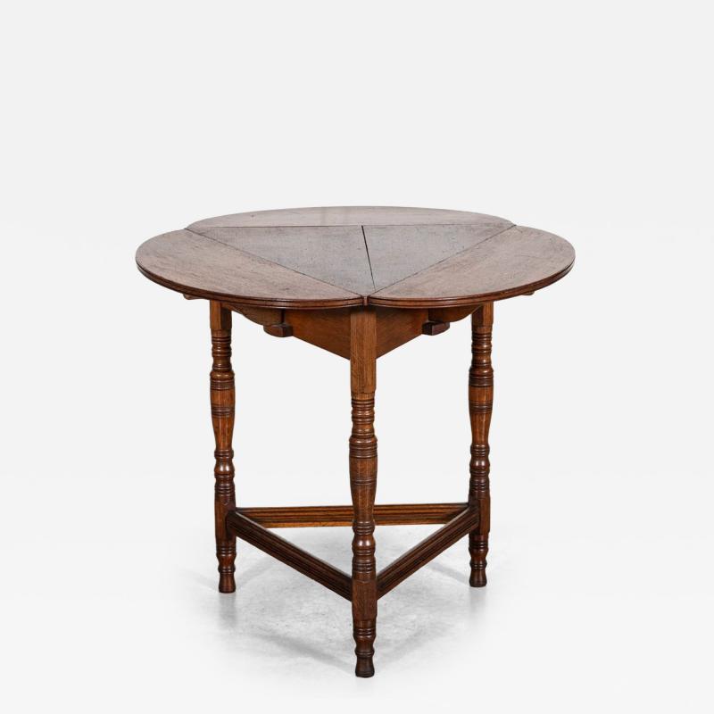 19thC English Oak Folding Cricket Table
