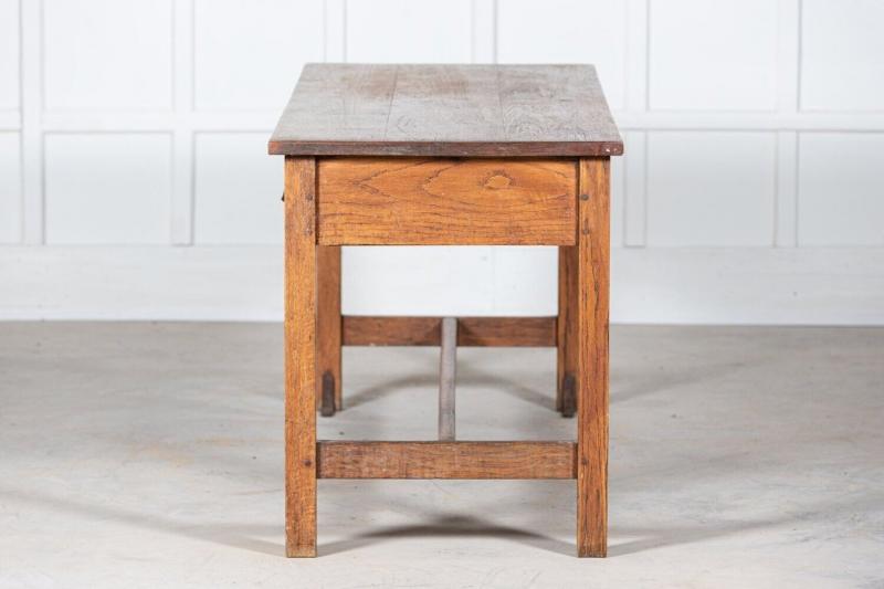 19thC English Oak Work Mill Table