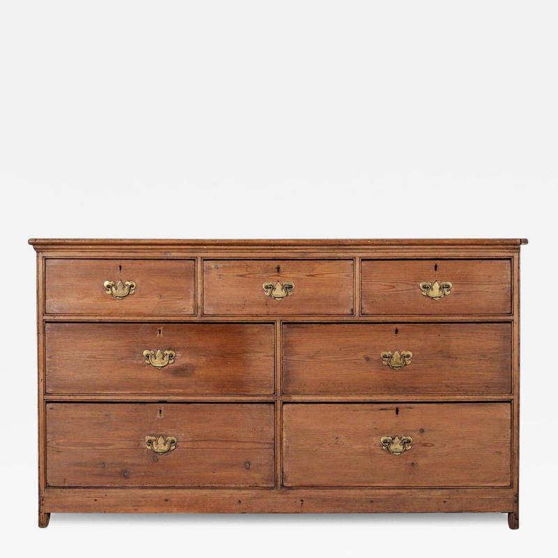 19thC English Pine Bank of Drawers