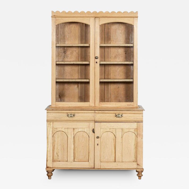 19thC English Pine Glazed Dresser