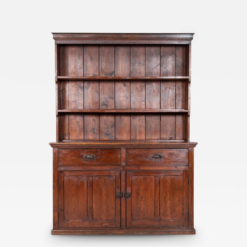 19thC English Pine Waterfall Dresser