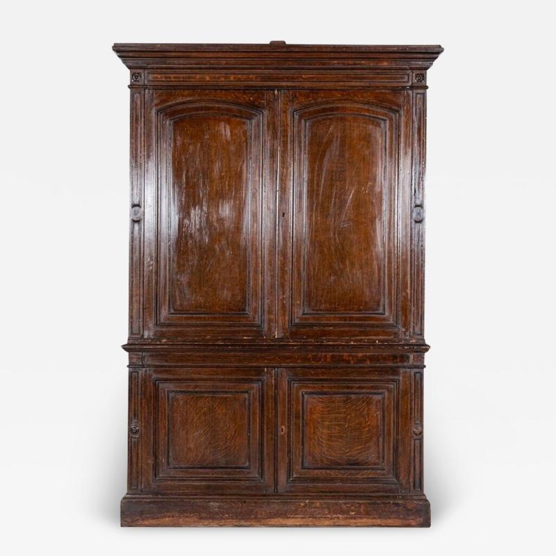 19thC Estate Made Oak Housekeepers Cupboard