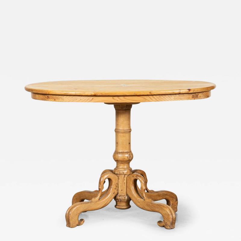 19thC French Fruitwood Pine Oval Table