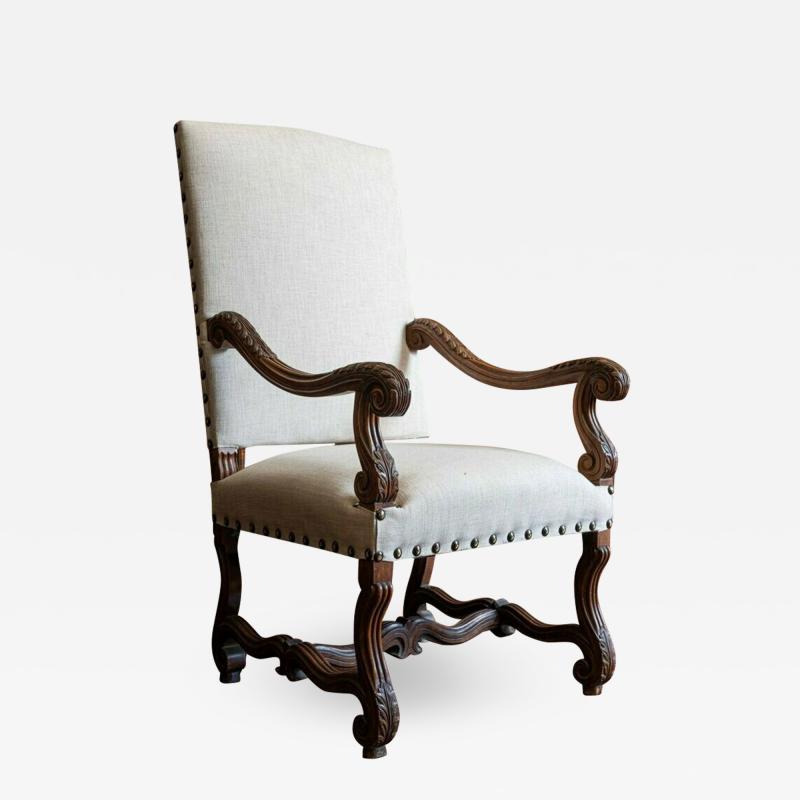 19thC French Mahogany Louis XIV Style Armchair