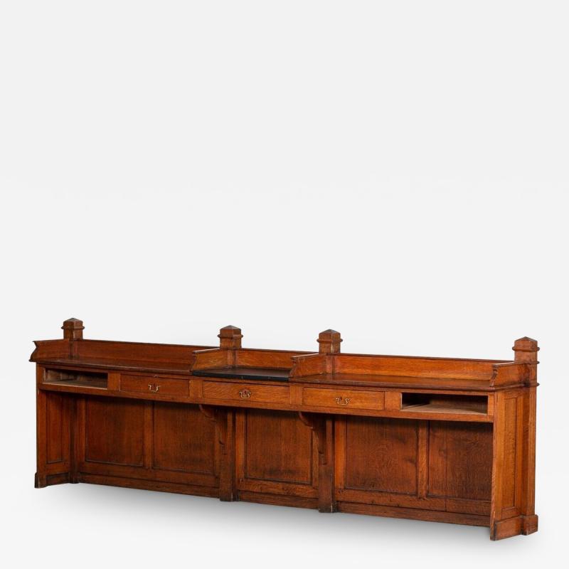 19thC French Oak Bank Counter