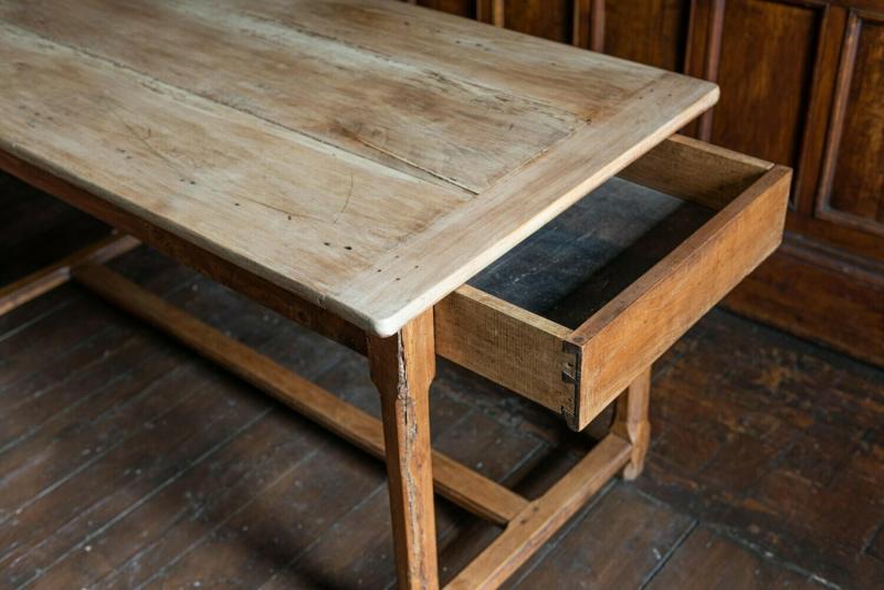 19thC French Three Plank Chestnut Farmhouse Table