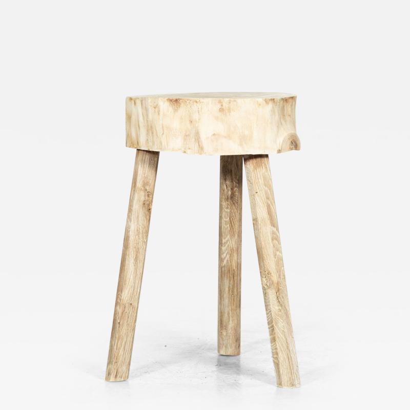 19thC French Vernacular Bleached Elm Chopping Block Table
