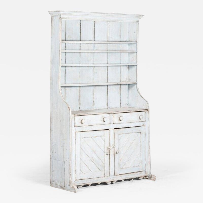19thC Irish Vernacular Painted Farmhouse Dresser