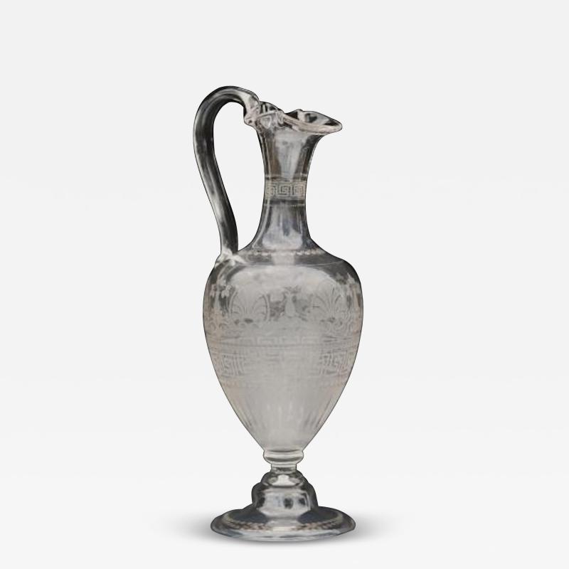 19thc Amphora acid etched claret decanter