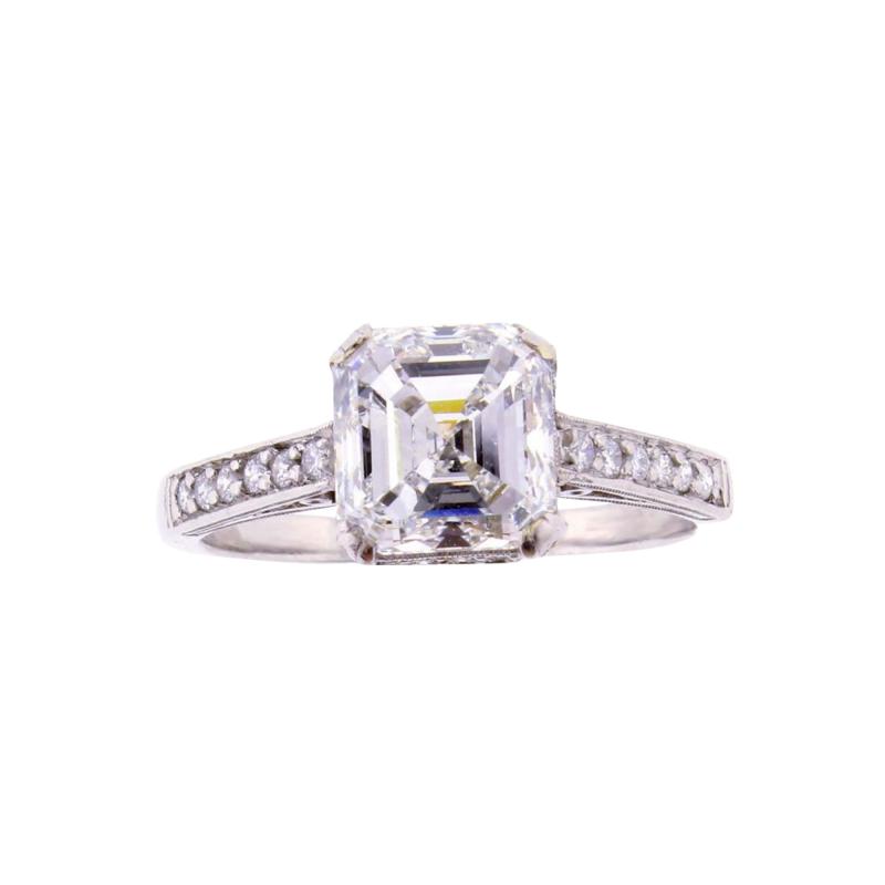 2 51 Carat G I A Asscher Cut Diamond Platinum Solitaire Ring