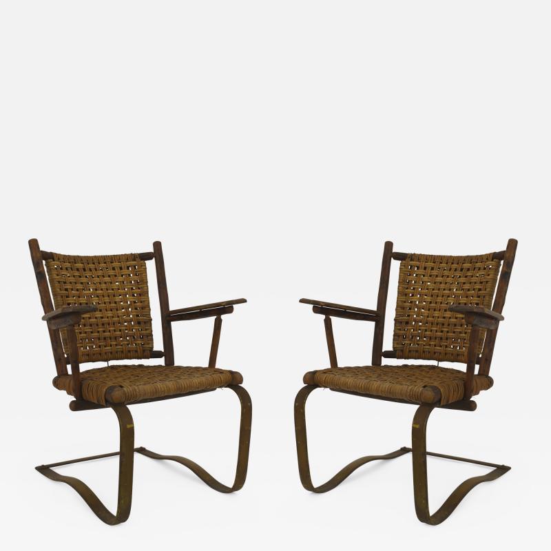 2 American Rustic Old Hickory Bounce Arm Chairs