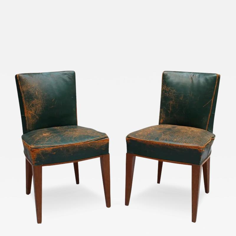 2 Fine French 1930s Oak Side Chairs