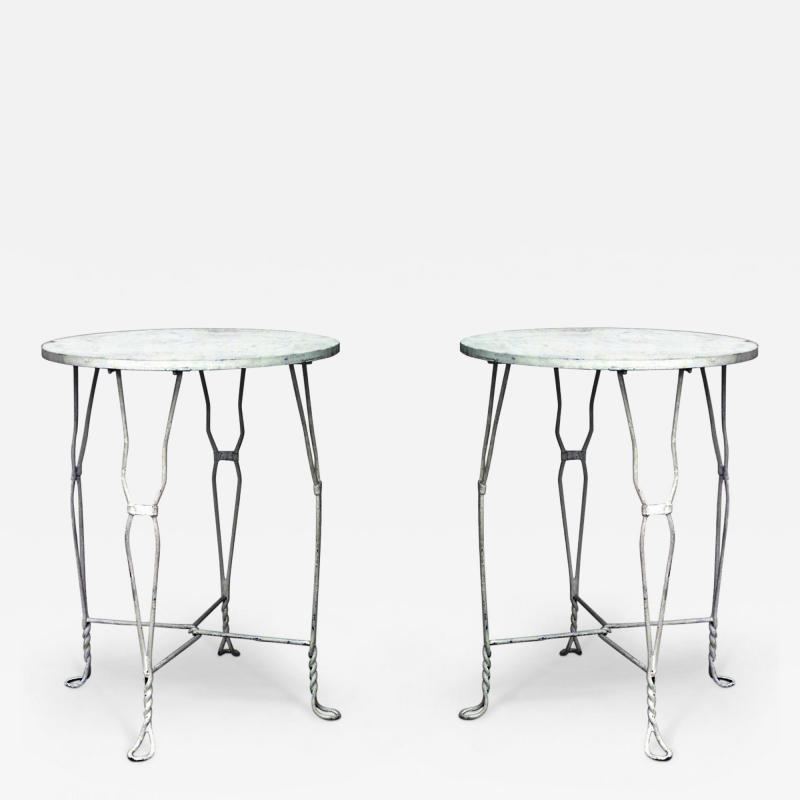 2 Outdoor Victorian Style Wire Caf Tables