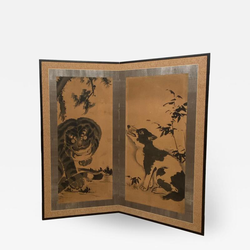 2 Panel Screen Japan Meiji Period